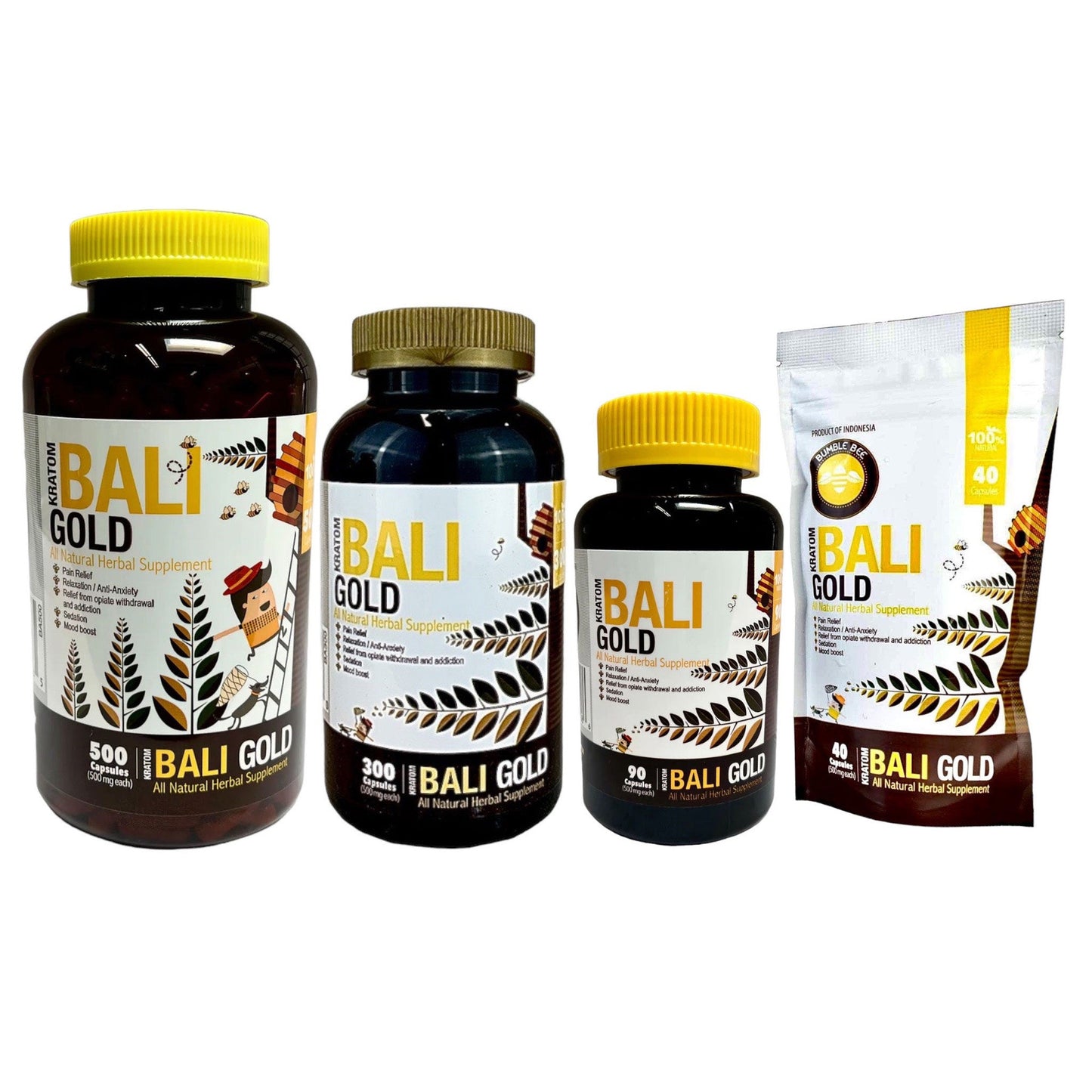 Bumble Bee Kratom Capsules - Bali Gold