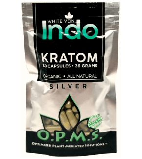 O.P.M.S.® Silver Kratom Capsules – White Vein - INDO