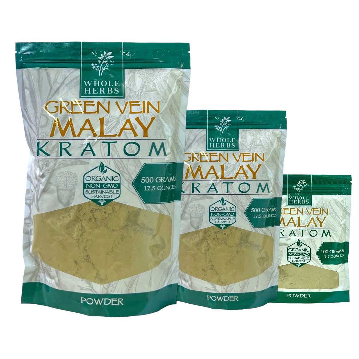 Whole Herbs Kratom Powder - Green Malay