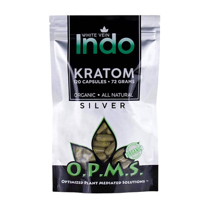 O.P.M.S.® Silver Kratom Capsules – White Vein - INDO