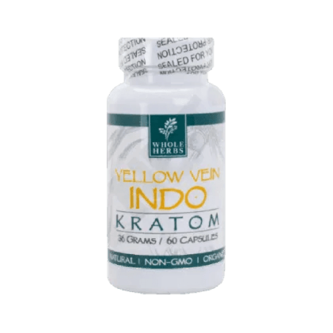 Whole Herbs Kratom – Yellow Vein – Indo Capsules